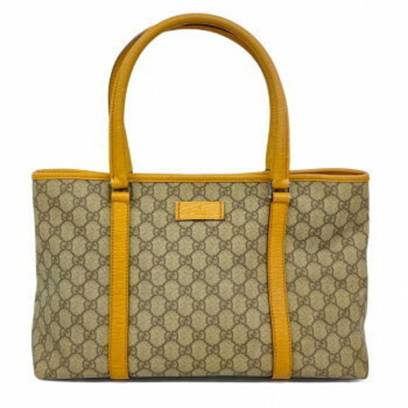 Gucci GG Supreme Tote Bag Brown Yellow - Picture 1 of 9